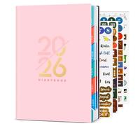 Diary 2026 Week to View, Daily Planner A5 from Jan to Dec 2026, Weekly & Monthly Planner, Soft Leather with 12-Monthly Color Tabs, A5 Size (14.5 x 21 cm)