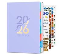 Diary 2026 Week to View, Daily Planner A5 from Jan to Dec 2026, Weekly & Monthly Planner, Soft Leather with 12-Monthly Color Tabs,A5 Size (14.5 x 21 cm)