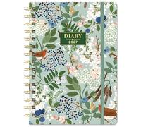 Diary 2027 - A5 Diary 2027 Week to View, January 2027 - December 2027, 2027 Calendar with Strong Twin-Wire Binding, Hard Cover, Elastic Closure, Back Pocket, 21.5 x 15.5 x 1.5 cm