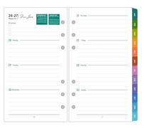 Diary 2027 Refill Personal Size, 6 Hole, Week to View (1 Week on 2 Pages)