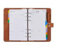 Diary 2027 Week to View Refillable Personal Organiser, Week on 2 Pages Jan-Dec, Small Monthly & Weekly Planner with Tabs, Notes, Contact & UK Holiday, Multi-Pocket & PU Softcover for School Life Work