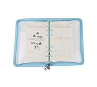 Diary Binder Cover, 6 Transparent PVC Rings Zipper Economic Protector - Economic Protective Experience 25 x 18 cm | for Refillable Notebook for School Office Study Home Travel