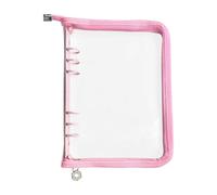 Diary Binder Cover, 6 Transparent PVC Rings Zipper Economic Protector - Economic Protective Experience 25 x 18 cm | for Refillable Notebook for School Office Study Home Travel