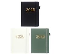 Diary Planner Notebook - A5 Time Management Notebook, Daily Business Planner, Women Men Students Meeting School Study Travel Graduation College Home | Hardcover Journal Work Life Planning Goal