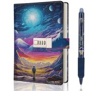 Diary with Lock for Boys Girls, Back to School Gifts for 8 9 10 11 12 13 14 15 16 Boys Teenagers, Kids Lockable Secret Diary, Journals Notebook with Lock Code Travel Adventure Space for Boy Men Girls