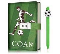 Diary with Lock for Boys, Secret Kids Journal Lockable Diary Notebook, Football Journal with Lock & Pen, Easter School Birthday Gifts for Boy 8 9 10 11 12 13 14 15 16 Year Old, Journal Teen Men