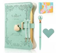 Diary with Lock for Girls and Women, Lockable diary Kids Diary, A5 PU Leather Notebook with LocK, 360 Pages Journal with Lock Keys Gift box, lockable Secret DiarY for Girls Ages 8-14 (Light Green)