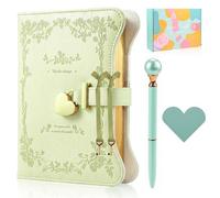 Diary with Lock for Girls and Women, Lockable diary Kids Diary, A5 PU Leather Notebook with LocK, 360 Pages Journal with Lock Keys Gift box, lockable Secret DiarY for Girls Ages 8-14 (Pale Green)