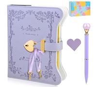 Diary with Lock for Girls and Women, Lockable diary Kids Diary, A5 PU Leather Notebook with LocK, 360 Pages Journal with Lock and Keys, Pen, Gift box, lockable Secret DiarY for Girls Ages 8-14(Purple)