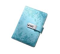 Diary with Lock Password Notebook 200 Pages A5 Vintage Diary with Lock Secret Notepad Office Notes Book Agenda Cute Stationery(Light Blue)
