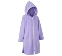 DiaryLook Kids Hooded Beach Towel Robe Teen Poncho Towel Swim Cover Up with Zip Quick Dry Boys & Girls Changing Robe Surf Poncho Bathrobe 11-13 Years Zipper Style Purple Haze