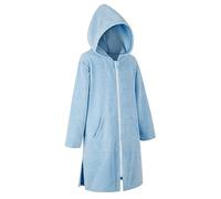 DiaryLook Kids Hooded Beach Towel Robe Teen Poncho Towel Swim Cover Up with Zip Quick Dry Boys & Girls Changing Robe Surf Poncho Bathrobe 5-7 Years Zipper Style Light Blue