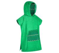 DiaryLook Kids Swimming Changing Robe with Hood, Beach Poncho Towel with Pockets Boys & Girls Quick Dry, Bath Robe Surfing Watersport Rose Green Strip 6-9 Years