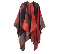 DiaryLook Ladies Printed Poncho Cape Reversible Oversized Shawl Wrap Open Front Cardigans for Women