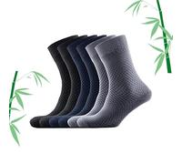 DiaryLook Mens Comfort Bamboo Socks-Classic for Work Casual Wear Dress Socks Breathable Bamboo Material Multipack of 6 Pairs,9-11,Black Navy Gray