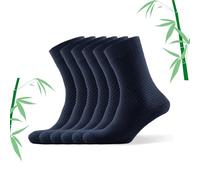 DiaryLook Mens Comfort Bamboo Socks-Classic for Work Casual Wear Dress Socks Breathable Bamboo Material Multipack of 6 Pairs,9-11,Navy