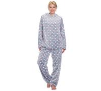 DiaryLook Womens Fleece Pyjamas Hooded For Women Fluffy Cosy Pyjamas Women (Shimmer Grey Point L)