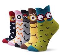 DiaryLook Womens Socks Funny Cute Animal Sock Cat Dog Socks Cotton Casual Ladies Sock Gifts for women, Multicolor Owl