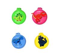 DiaryTown 4 PackMini Travel Hairbrush with Mirror, Folding Compact Mirror Brush Round Cute Cartoon Convenient Small Travel Hair Brushs Hair Comb Travel Size for Women, Girls, Kids, Dinosaur