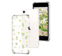 DiaryTown Clear Case Compatible with iPhone 8 / iPhone 7 Crystal Cute Pattern Girls Women Transparent Cover Silicone Protective Phone Case for iPhone SE 2020 / iPhone SE 2022 5G - White Yellow Daisy