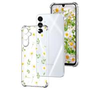 DiaryTown Clear Case Compatible with Samsung Galaxy A16 5G Crystal Cute Pattern Girls Transparent Cover Shockproof Soft TPU Silicone Bumper Protective Phone Case for Galaxy A16 4G - White Yellow Daisy