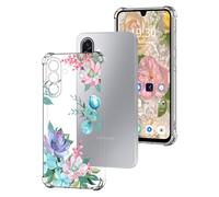 DiaryTown Clear Case Compatible with Samsung Galaxy A17 Crystal Cute Pattern Girls Women Transparent Cover Shockproof TPU Bumper Protective Phone Case for Galaxy A17 5G / 4G - Colourful Lotus Flower