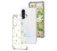 DiaryTown Clear Case Compatible with Samsung Galaxy A36 5G Crystal Cute Pattern Girls Women Transparent Cover Shockproof Soft TPU Silicone Protective Phone Case for Galaxy A36 5G - White Yellow Daisy