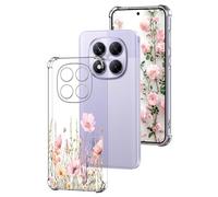 DiaryTown Clear Case Compatible with Xiaomi Redmi Note 14 Pro 5G Cute Pattern Girls Women Transparent Cover Shockproof Soft TPU Silicone Protective Phone Case for Redmi Note 14 Pro 5G - Flower Bouquet