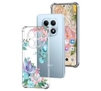 DiaryTown Clear Case Compatible with Xiaomi Redmi Note 15 5G Crystal Cute Pattern Girls Women Transparent Cover Shockproof Silicone Protective Phone Case for Redmi Note 15 5G - Colourful Lotus Flower