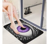 Diatom Mud Door Mat 16x24 0.15" Thin Evil Eye Bath Mats for Bathroom with Non-Slip TPR Backing Ultra Absorbent Low Profile Entryway Rug for Indoor Outdoor Entrance Shower Bathtub