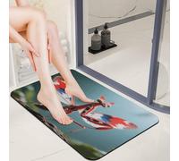 Diatom Mud Door Mat 20x32 0.15" Thin Devil's Flower Mantis Bath Mats for Bathroom with Non-Slip TPR Backing Ultra Absorbent Low Profile Entryway Rug for Indoor Outdoor Entrance Shower Bathtub