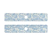 Diatomaceous dry stone mat for kitchen sink reusable & decorated 2 Pcs mat for bathroom sink Sink Splash Guard & Protectors 30x5.4in -- Light Blue Water Ripples