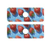 Diatomaceous dry stone mat for kitchen sink reusable & decorated 2 Pcs stone mat for kitchen for Kitchen Bathrooms 14.7x5.4in -- Oil Painting with Red Strawberries Cute