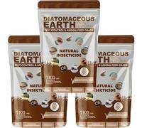 Diatomaceous Earth 1kg - DE Grade Pest Control Powder | Natural Insecticide for Bed Bugs, Ants, Fleas, Mites & Crawling Insects (Pack of 3)