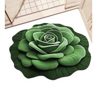 Diatomaceous Earth Bath Mat - Absorbent Floor Mat - Quick Dry Non Slip Aesthetic Floral Rug 15.75" x 15.75" Foot Friendly for Entrance Door, Toilet, Spa, Kitchen