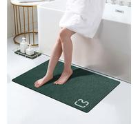 Diatomaceous Earth Bath Mat Stone Bath Mats for Bathroom,17"x27",Dark Green