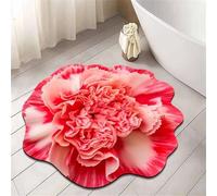Diatomaceous Earth Bath Mat, Super Absorbent Anti-Slip Floor Mat, Floral Plush Design, Decorative Doormat for Home Use