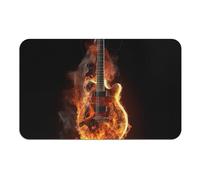 Diatomaceous Earth Bath Mat Super Absorbent Fire Guitar Bathroom Rug Non-Slip Quick-Dry Floor Mat for Bathroom, Kitchen, Vanity, Entryway - Machine Washable