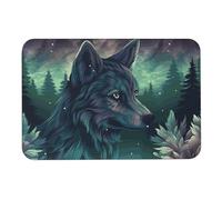 Diatomaceous Earth Bath Mat Super Absorbent Forest Wolf Bathroom Rug Non-Slip Quick-Dry Floor Mat for Bathroom, Kitchen, Vanity, Entryway - Machine Washable