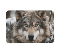 Diatomaceous Earth Bath Mat Super Absorbent Lmage of Wolf in The Snow Bathroom Rug Non-Slip Quick-Dry Floor Mat for Bathroom, Kitchen, Vanity, Entryway - Machine Washable
