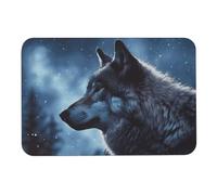 Diatomaceous Earth Bath Mat Super Absorbent Lonely Wolf Bathroom Rug Non-Slip Quick-Dry Floor Mat for Bathroom, Kitchen, Vanity, Entryway - Machine Washable