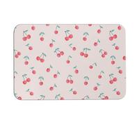 Diatomaceous Earth Bath Mat Super Absorbent Lovely Sweet Red Cherry Bathroom Rug Non-Slip Quick-Dry Floor Mat for Bathroom, Kitchen, Vanity, Entryway - Machine Washable