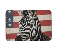 Diatomaceous Earth Bath Mat - Super Absorbent Quick Dry Door Mats Non-Slip Bathroom Rug Black and White Zebra and National Flag Floor Mat for Bath, Shower, Sink, Kitchen, Easy to Clean 40x60cm