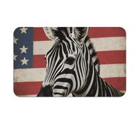 Diatomaceous Earth Bath Mat - Super Absorbent Quick Dry Door Mats Non-Slip Bathroom Rug Black and White Zebra and National Flag Floor Mat for Bath, Shower, Sink, Kitchen, Easy to Clean 50x80cm