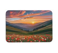 Diatomaceous Earth Bath Mat - Super Absorbent Quick Dry Door Mats Non-Slip Bathroom Rug Cloud Garden at Sunset Floor Mat for Bath, Shower, Sink, Kitchen, Easy to Clean 40x60cm