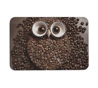 Diatomaceous Earth Bath Mat - Super Absorbent Quick Dry Door Mats Non-Slip Bathroom Rug Coffee Bean Owl Floor Mat for Bath, Shower, Sink, Kitchen, Easy to Clean 40x60cm