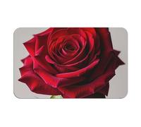 Diatomaceous Earth Bath Mat - Super Absorbent Quick Dry Door Mats Non-Slip Bathroom Rug Elegant Red Rose Floor Mat for Bath, Shower, Sink, Kitchen, Easy to Clean 50x80cm