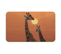 Diatomaceous Earth Bath Mat - Super Absorbent Quick Dry Door Mats Non-Slip Bathroom Rug Giraffe at Sunset Floor Mat for Bath, Shower, Sink, Kitchen, Easy to Clean 50x80cm