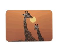 Diatomaceous Earth Bath Mat - Super Absorbent Quick Dry Door Mats Non-Slip Bathroom Rug Giraffe at Sunset Floor Mat for Bath, Shower, Sink, Kitchen, Easy to Clean 40x60cm