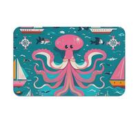 Diatomaceous Earth Bath Mat - Super Absorbent Quick Dry Door Mats Non-Slip Bathroom Rug Marine Creatures for Navigation Floor Mat for Bath, Shower, Sink, Kitchen, Easy to Clean 50x80cm